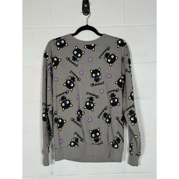 Sanrio Chococat Gray Sweatshirt XS Bioworld‎ Kawaii Hearts Cat Pullover HTF - Picture 4 of 8